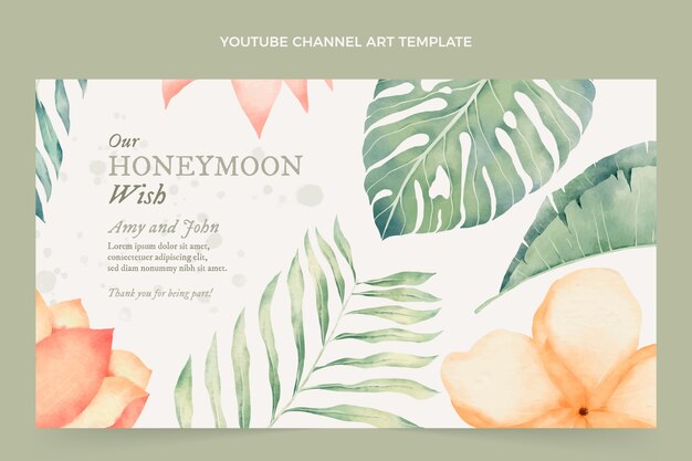 Art de la chaîne youtube lune de miel aquarelle
