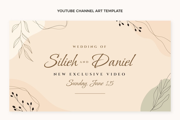 Vecteur gratuit art de la chaîne youtube de mariage dessiné à la main