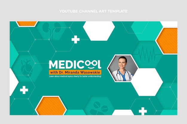 Art de la chaîne youtube médicale design plat