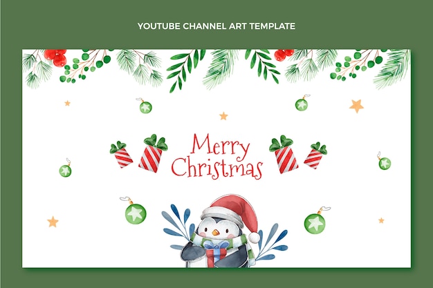 Art De La Chaîne Youtube De Noël Aquarelle