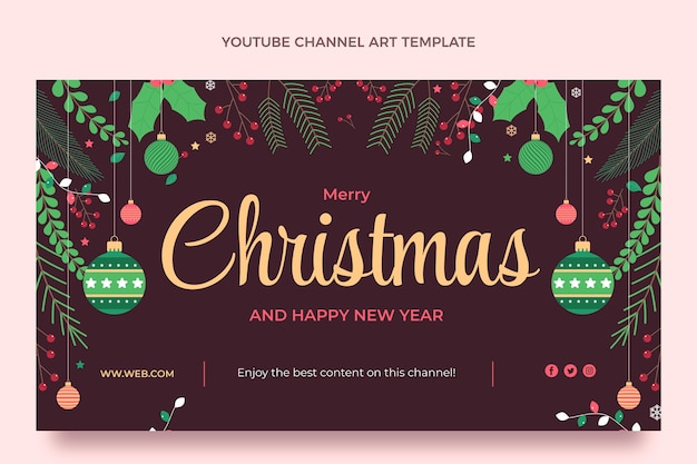 Art De Chaîne Youtube De Noël Plat