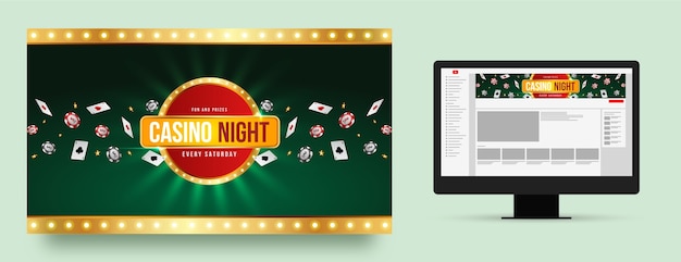 Vecteur gratuit art de la chaîne youtube pour le casino et les jeux d'argent