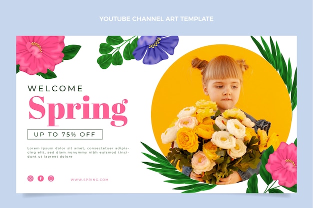 Art De Chaîne Youtube De Printemps Réaliste