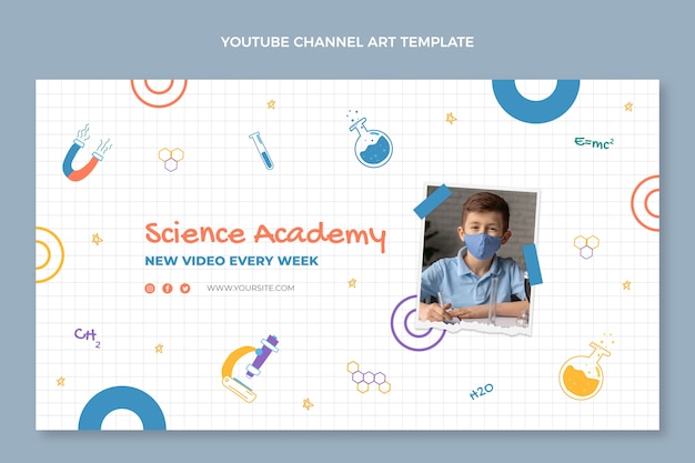 Art de la chaîne youtube scientifique dessiné à la main