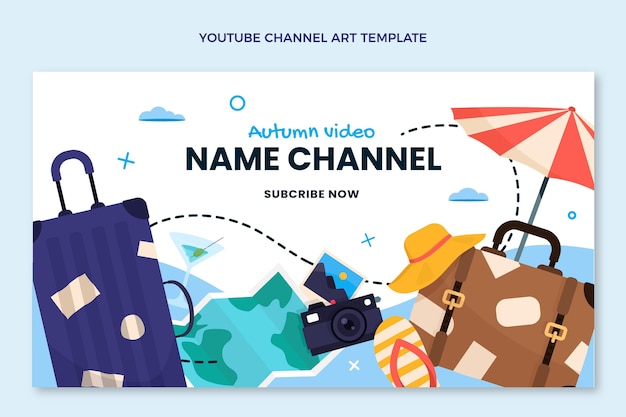 Art De La Chaîne Youtube De Voyage Design Plat