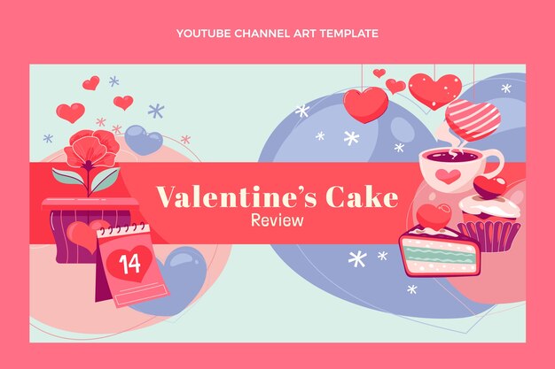 Art plat de la chaîne youtube de la saint-valentin