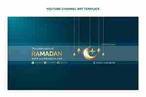 Vecteur gratuit art réaliste de la chaîne youtube du ramadan