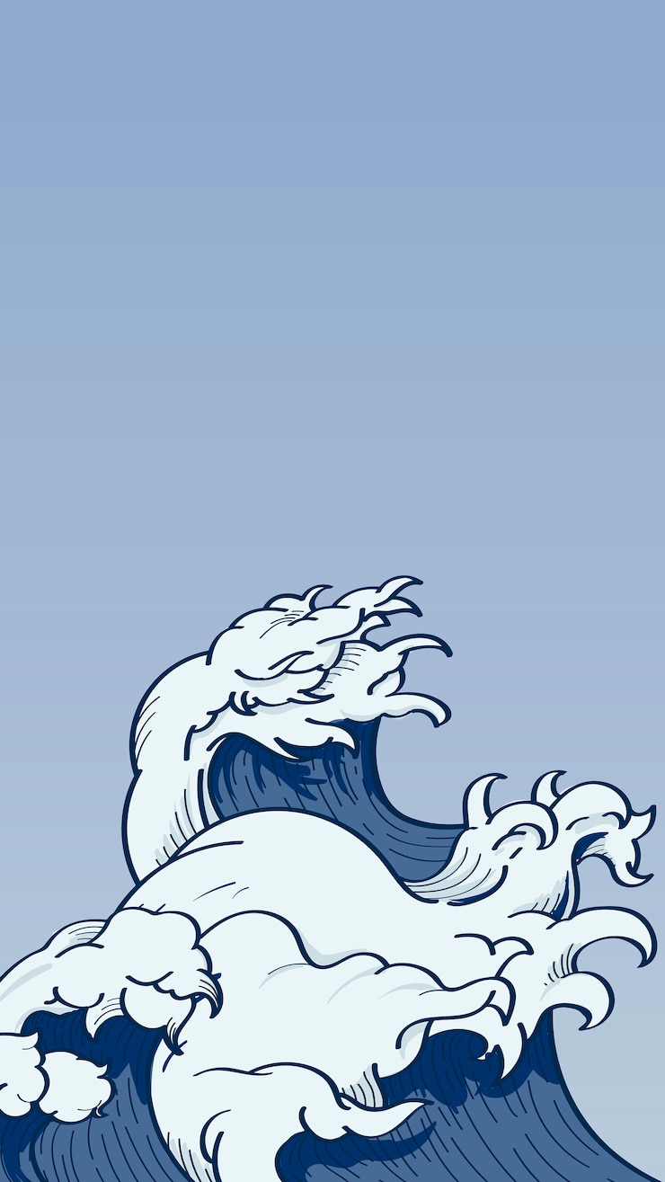 Vecteur gratuit art de la vague japonaise