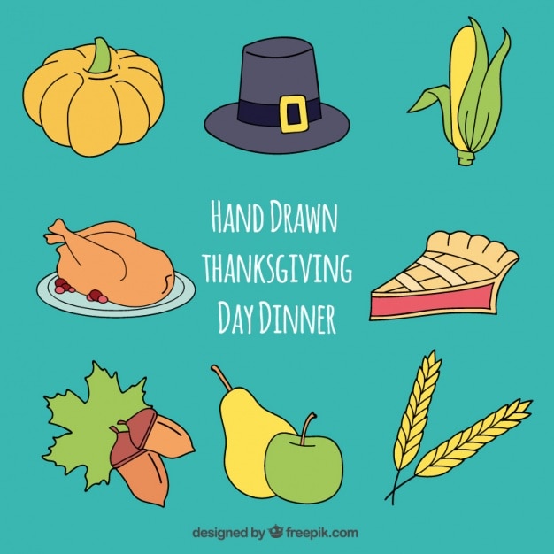 Vecteur gratuit articles traditionnels pour le dîner de thanksgiving