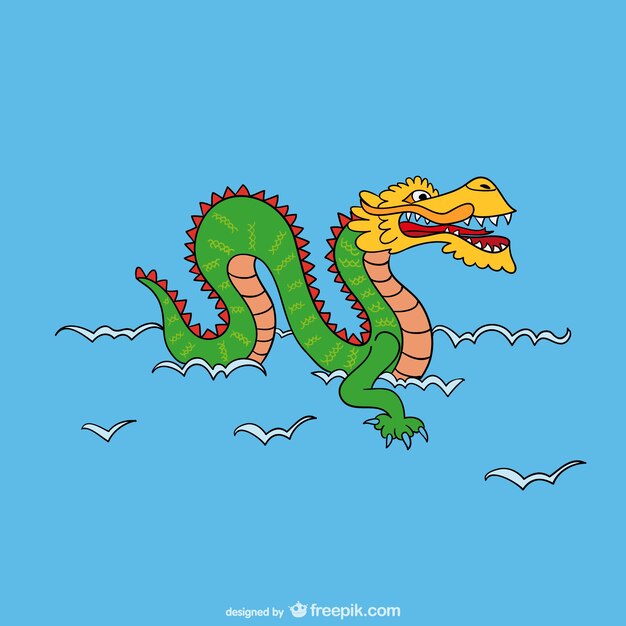 Asiatique dragon cartoon