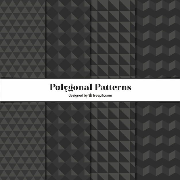 Vecteur gratuit assortiment de motifs noirs avec des formes géométriques