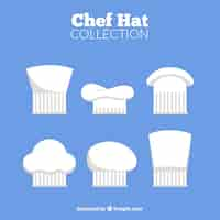 Vecteur gratuit assortiment plat de chapeaux de chef