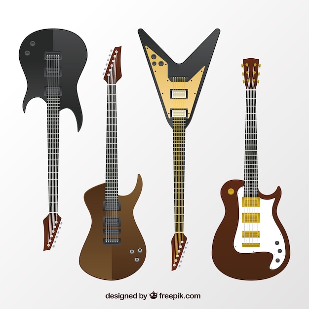 Assortiment Plat De Grandes Guitares électriques