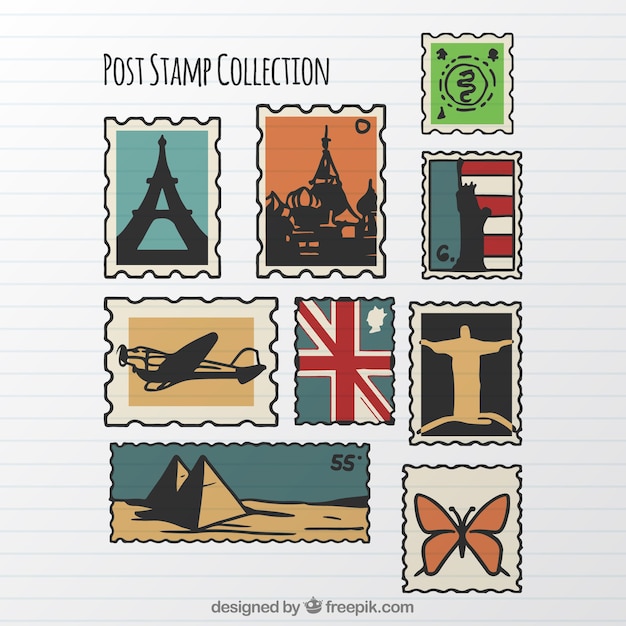 Assortiment De Timbres De Poste Vintage