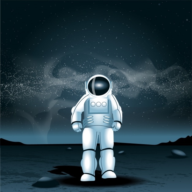 Vecteur gratuit astronaute sur une autre planète