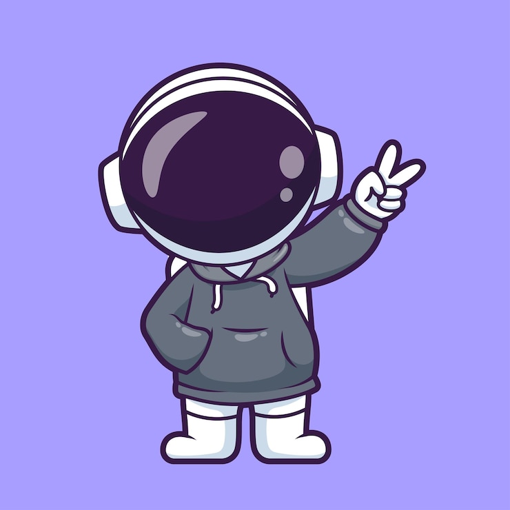 Vecteur gratuit l'astronaute mignon portant une veste à capuche cartoon vector icon illustration la science et la technologie sont isolées