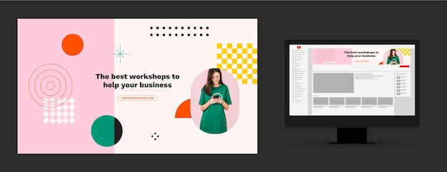 Vecteur gratuit atelier d'affaires sur l'art de la chaîne youtube
