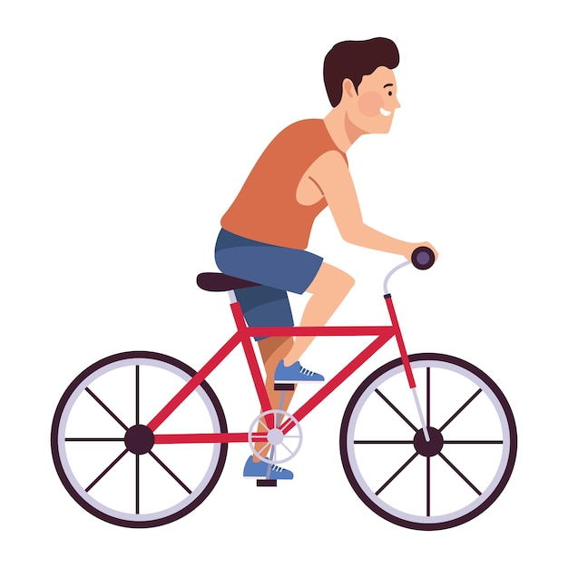 Vecteur gratuit athlète masculin en personnage de vélo