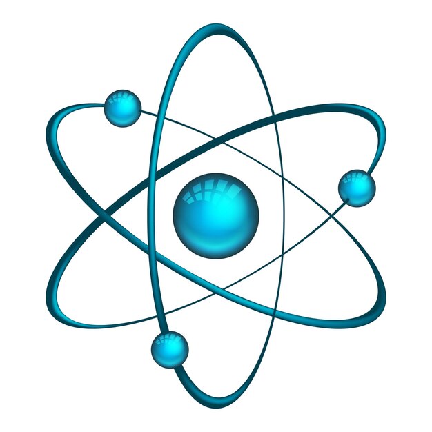 atome. Illustration du modèle avec des électrons et des neutrons isolés