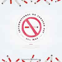 Vecteur gratuit aucun fond de jour du tabac avec des cigarettes aquarelles
