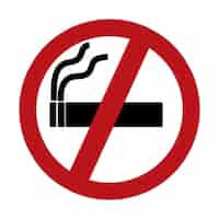 Vecteur gratuit aucun signe de fumer fumeurs avertissement dépendance interdire illustration vectorielle