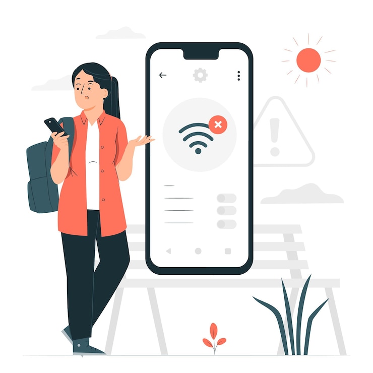Vecteur gratuit aucune illustration de concept de connexion