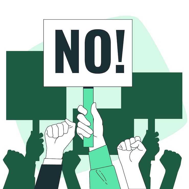 Vecteur gratuit aucune illustration de concept de signe de protestation