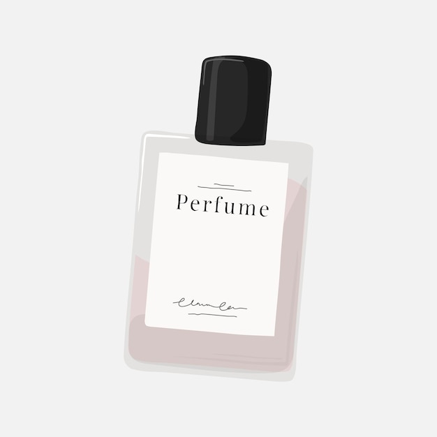 Vecteur gratuit autocollant de bouteille de parfum, produit de beauté dans le vecteur féminin de conception