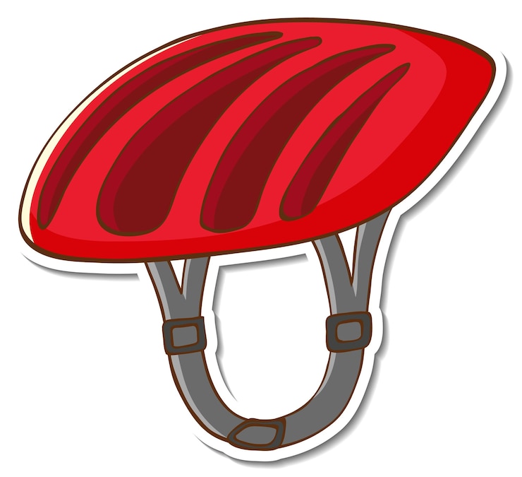 Vecteur gratuit autocollant de casque de vélo sur fond blanc