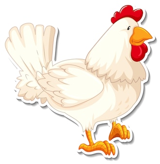 Autocollant de dessin animé d'animal de ferme d'animal de poulet