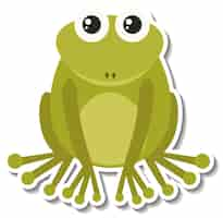 Vecteur gratuit autocollant de dessin animé animal grenouille joufflu