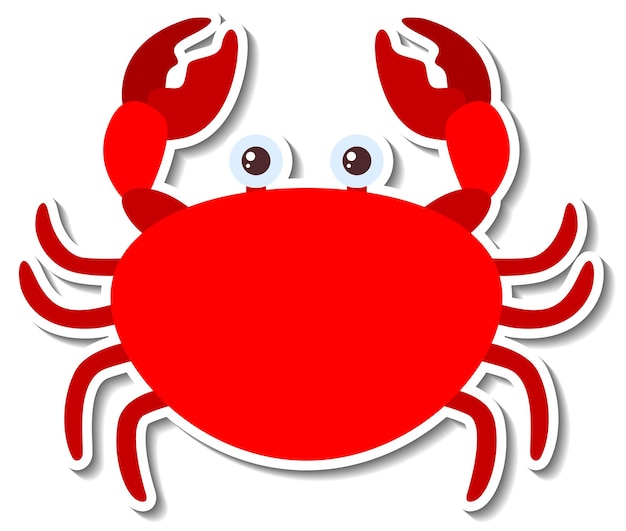 Autocollant De Dessin Animé D'animal De Mer De Crabe