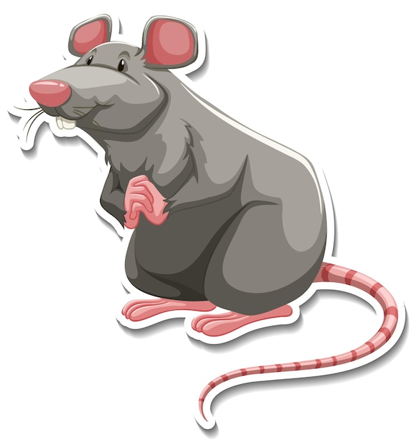 Vecteur gratuit autocollant de dessin animé animal petite souris