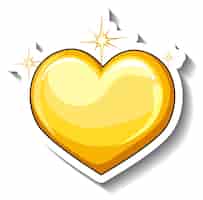 Vecteur gratuit un autocollant de dessin animé coeur dégradé jaune