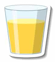 Vecteur gratuit autocollant de dessin animé de limonade dans un verre
