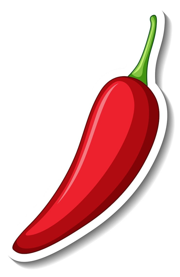 Vecteur gratuit autocollant de dessin animé de piment rouge