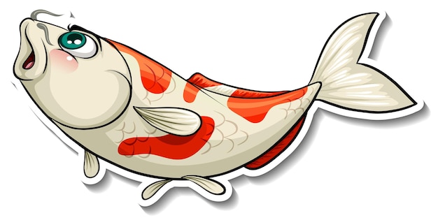 Autocollant de dessin animé de poisson carpe koi