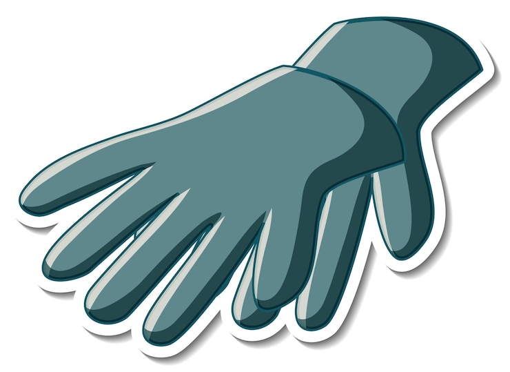 Vecteur gratuit autocollant de gants sur fond blanc