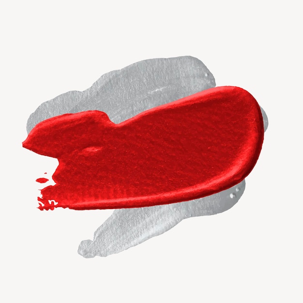 Autocollant d'insigne de peinture rouge, texture acrylique, vecteur d'espace de conception vierge abstraite