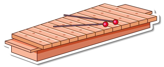 Vecteur gratuit autocollant instrument de musique xylophone