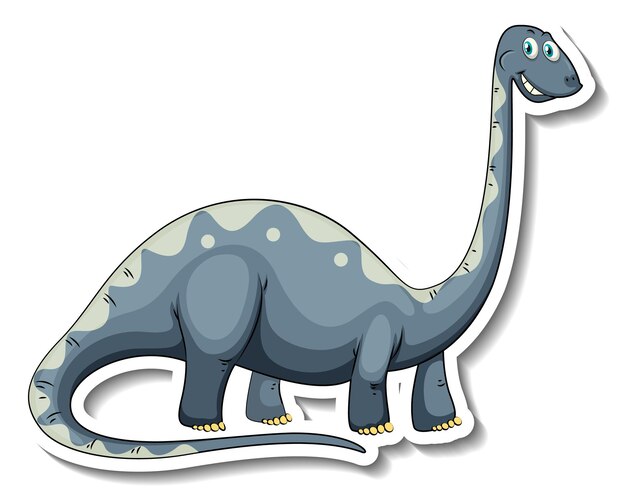Autocollant de personnage de dessin animé de dinosaure Brachiosaurus