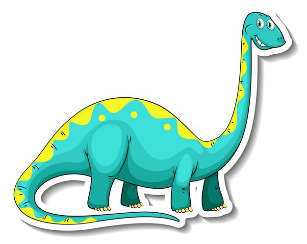 Autocollant de personnage de dessin animé de dinosaure Brachiosaurus
