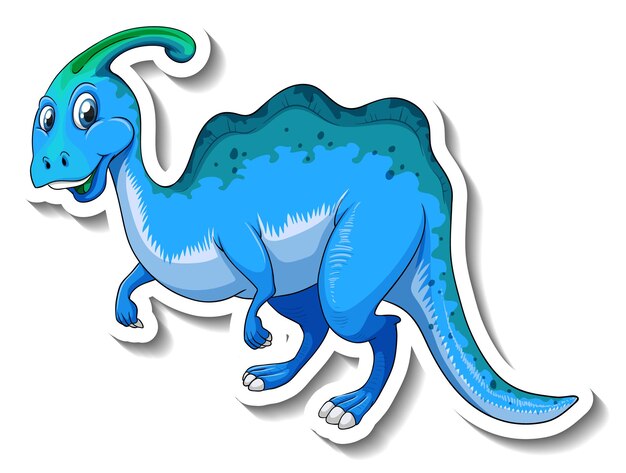 Autocollant de personnage de dessin animé de dinosaure Parasaurolophus