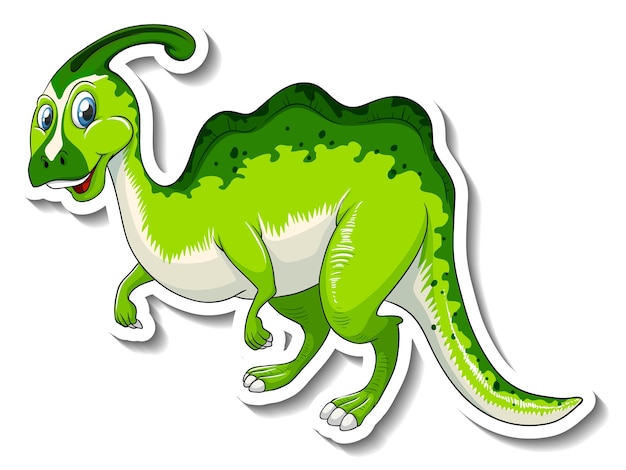 Autocollant de personnage de dessin animé de dinosaure Parasaurolophus