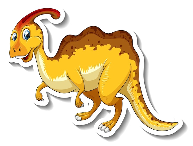 Autocollant de personnage de dessin animé de dinosaure Parasaurolophus