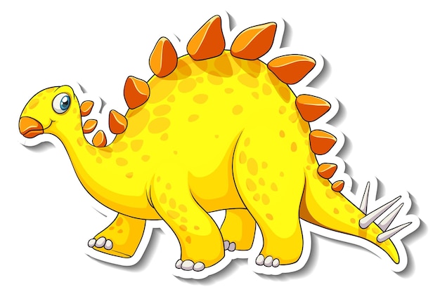 Autocollant de personnage de dessin animé de dinosaure Stegosaurus