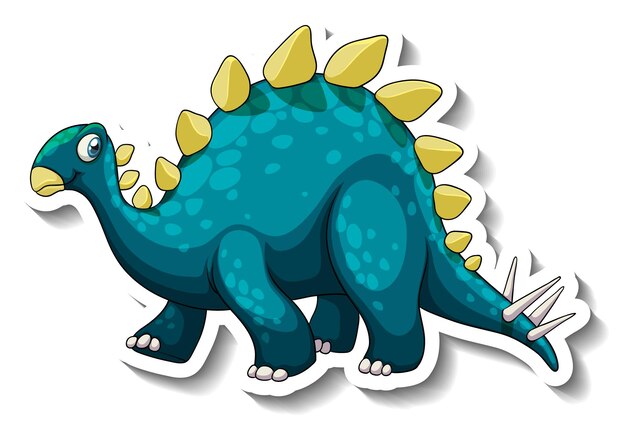 Autocollant de personnage de dessin animé de dinosaure Stegosaurus