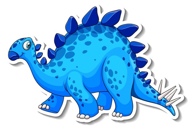 Autocollant de personnage de dessin animé de dinosaure Stegosaurus