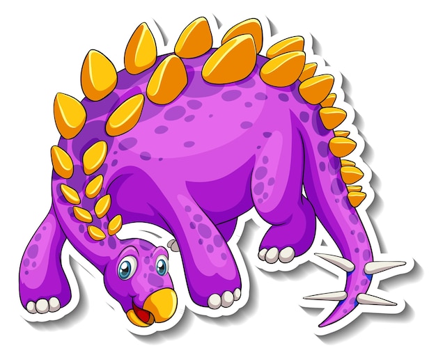 Autocollant de personnage de dessin animé de dinosaure Stegosaurus