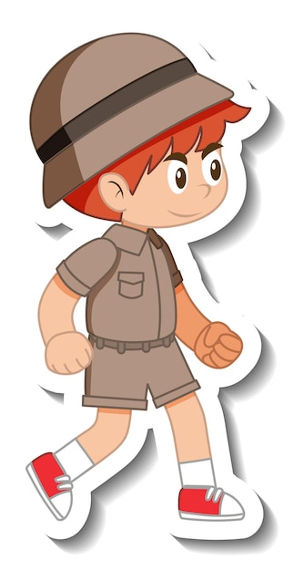 Autocollant De Personnage De Dessin Animé Petit Garçon Scout